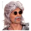Image de Perruque annees 70 grise avec moustaches