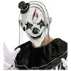 Image de Masque De Clown Tueur Blanc Et Noir Avec Cheveux - Blanc