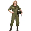 Image de Déguisement Pilote De Combat Femme Xl Vert 65544 W Widmann Milano Party Fashion XL - 65544 W WIDMANN MILANO Party Fashion