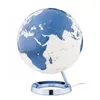 Image de Globe terrestre lumineux design blanc bleu électrique sur socle couleur bleu