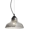Image de Ideal Lux Bistro' - Plafonnier Ã 1 Ampoule DÃ´me Noir, Gris FumÃ©, Plaque De Verre, E27