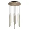 Image de Ideal Lux Filo Plafonnier DÃ©coratif Ã 12 Grappes De Gouttes En Laiton 3000k