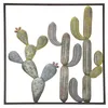 Image de DÃ©co murale en mÃ©tal multicolore avec cactus 50x1,3x50 cm