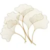 Image de Panneau dÃ©coratif 3D en mÃ©tal dorÃ© avec feuilles 79x5x68 cm