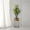 Image de Vase En MÃ©tal DorÃ© Avec Base Noire Ã 25x50 Cm