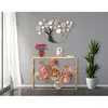 Image de Console en mÃ©tal dorÃ© avec fleur et feuilles 114x41,5x80 cm