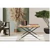 Image de Table basse en fer, bois verre noir et brun 70x50x45 cm