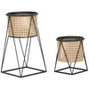 Image de Lot De 2 Cache-Pots En MÃ©tal Beige Et Noir ÃÂ¿ 21x40-19x22 Cm