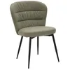 Image de Lot de 2 chaises en tissu vert et pieds en mÃ©tal 58x60,5x85 cm