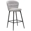 Image de Lot de 2 tabourets en tissu gris et pieds en mÃ©tal 52x59x108 cm
