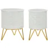 Image de Lot De 2 Cache-Pots En MÃ©tal Blanc ÃÂ¿ 16x20-13x20 Cm