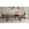 Image de Table Ã  manger rectangulaire en bois et mÃ©tal marron 180x90x78 cm