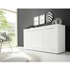 Image de Buffet BASICO - Décor blanc laqué brillant - 3 Portes - L160 x P42 x H85,8 cm
