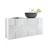 Image de Buffet - Blanc laquÃ© brillant - Style contemporain - 3 portes - MILANO - L181xP42xH84 cm