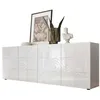 Image de Buffet Sans marque MIRONA 4 portes blanc laquÃ© 241 x 43 x 84 cm