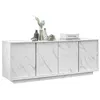 Image de Buffet 4 Portes - Marbre blanc - L 180 x P 43 x H 70 Cm - MARMO
