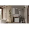 Image de Ensemble Meuble salle de bain HAMBOURG L78 - Vasque + 2 Tiroirs + 3 niches - Coloris chêne clair et laqué blanc