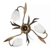 Image de Onli Sonia Flower Design Plafonnier Semi-EncastrÃ© Ã Bras Multiples, Abat-Jour En Verre, 3x E14