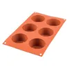 Image de Moule en silicone 6 mini muffin 7 cm - Silikomart - Orange - Silicone
