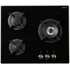 Image de Airlux Airlux AV635HBK - Table de cuisson au gaz - 3 plaques de cuisson - Niche - largeur : 55 cm - profondeur : 47 cm - sans cadre - verre noir