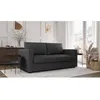 Image de CanapÃ© 3 places - Delta - Tissu Anthracite - Convertible semi-express - 190 x 92 x 90 cm