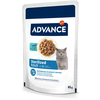 Image de 20x85g Sterilized cabillaud Advance pour chat + 4 sachets offerts !