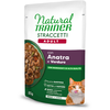 Image de 22x85g Natural Trainer Straccetti Adult Lamelles en sauce canard pâtée pour chat