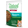 Image de 22x85g Natural Trainer Straccetti Adult Lamelles en sauce cabillaud pâtée pour chat