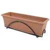 Image de Plastiken Plastiken Jardiniere 60x20cm Avec Plateau Et Support Balcon - Anthracite