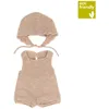 Image de Ensemble TricotÃ© 38cm - GrenouillÃ¨re Et Bonnet Gris