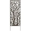 Image de Panneau Métal Avec Motifs Décoratifs/Arbres - 0,60 X 1,50 M - Brun Vieilli