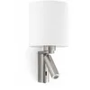 Image de Faro Rob - Lampe De Lecture Murale Intérieure À 1 Ampoule Blanche, Nickel Satiné Avec Abat-Jour, E27