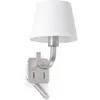 Image de Faro Essential - Lampe De Lecture Murale IntÃ©rieure Ã 1 Ampoule Nickel SatinÃ© Avec Abat-Jour Blanc, E27