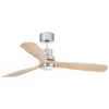 Image de Faro Lantau Ventilateur De Plafond Ã Del En Nickel Mat Et Pin Avec Moteur Ã Courant Continu