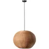 Image de Faro Haka Suspension Globe En Rotin Noir 53cm 2700k