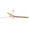 Image de Faro Punt Ventilateur De Plafond À 3 Pales En Bois À Del Blanc Avec Moteur À Courant Continu