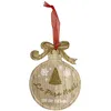 Image de Décoration de sapin à suspendre boule de noël en bois