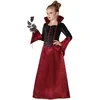 Image de Déguisement vampire rouge et noir fille Halloween 7 à 9 ans