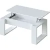 Image de Table basse relevable - Mélaminé blanc - L 105 x P 55 x H 45 cm NOVA