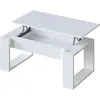 Image de TABLE BASSE RELEVABLE - MÉLAMINÉ BLANC - L 105 X P 55 X H 45 CM NOVA