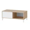 Image de UsineStreet Table Basse Amaya 2 Niches L100cm - Blanc / Bois
