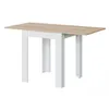 Image de Petite Table À Manger Cuisine Extensible L67/134 X P67cm - Bois Naturel Et Blanc - Betty