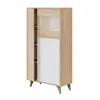 Image de UsineStreet Vitrine Laura 3 Portes Avec Étagères L77 X H142cm - Blanc / Bois