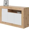 Image de Buffet BALTIK - Mélaminé 3 portes + 1 niche de rangement - L 144 x P 42 x H 87 cm