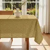 Image de Muare Home Nappe Anti-Taches Jaune À Fleurs Blanches 155x155 Cm