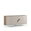 Image de Buffet AUCUNE LILOU 4 portes 180 cm chÃªne artisanal et crÃ¨me