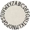Image de Tapis enfant coton lavable rond beige alphabet noir Lorena Canals Multicolore
