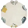 Image de Tapis Rond Enfant - Lavable En Coton - Véhicules Électriques - Ø 140 Cm
