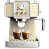 Image de Cecotec Cafetière express Cecotec Power Espresso 20 Tradizionale Light Yellow - 1350 W, Espresso et Cappucicno, 20 bars et thermoblock, vaporisateur, manomètre, design vintage, capacité 1,5 litres