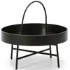 Image de VS Venta-stock Table Basse Table auxilaire Ronde Manila avec Plateau en MDF Noir et Structure mÃ©tallique en Couleur Noir Mat/DIAMÃTRE: 60 cm